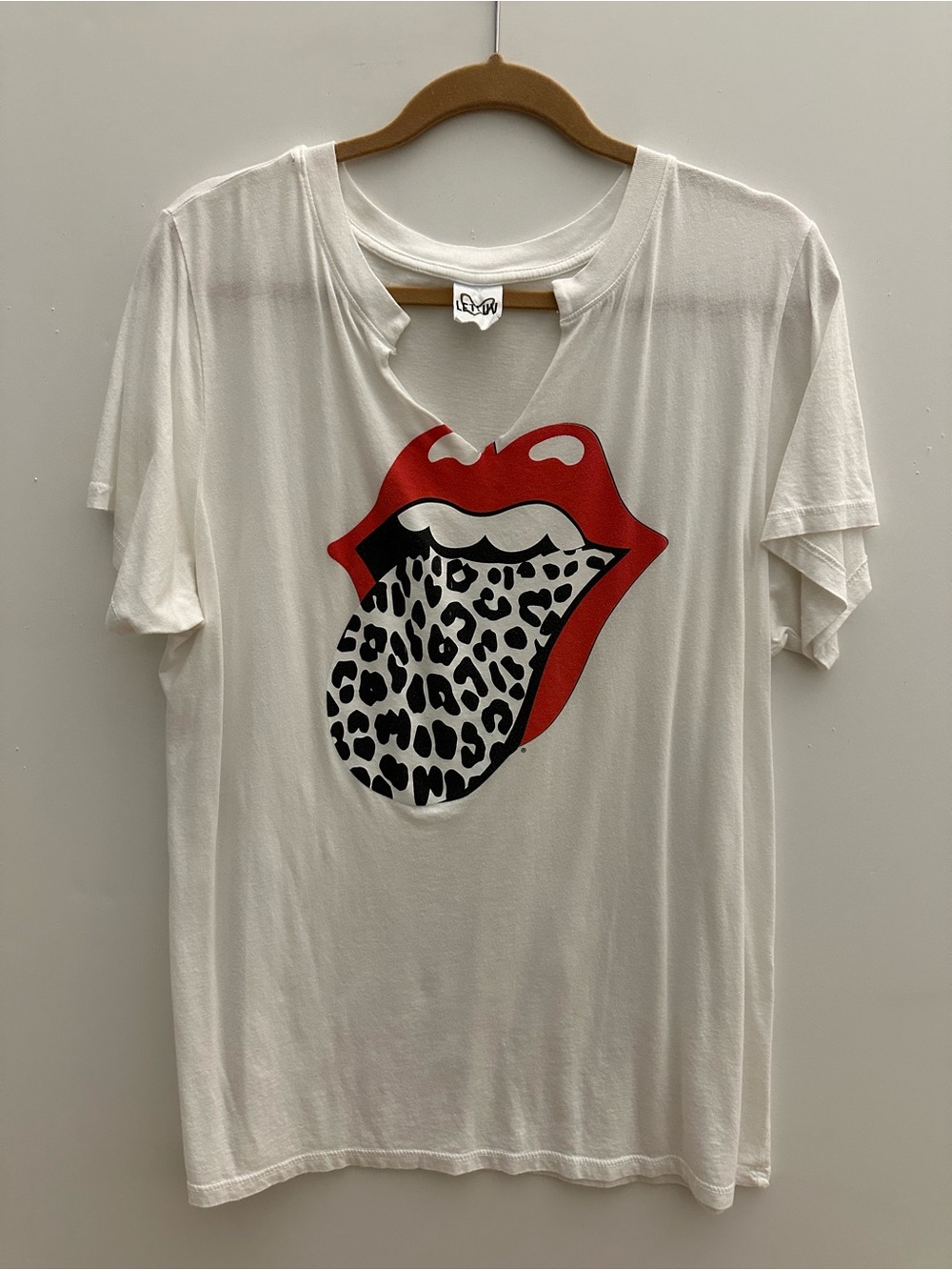 Anthropologie x LETLUV - Rolling Stones Animal Print Graphic Tee - XL